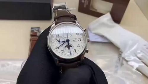 JF factory Longines replica watch master series eight needle moon phase belt mechanical men's watch